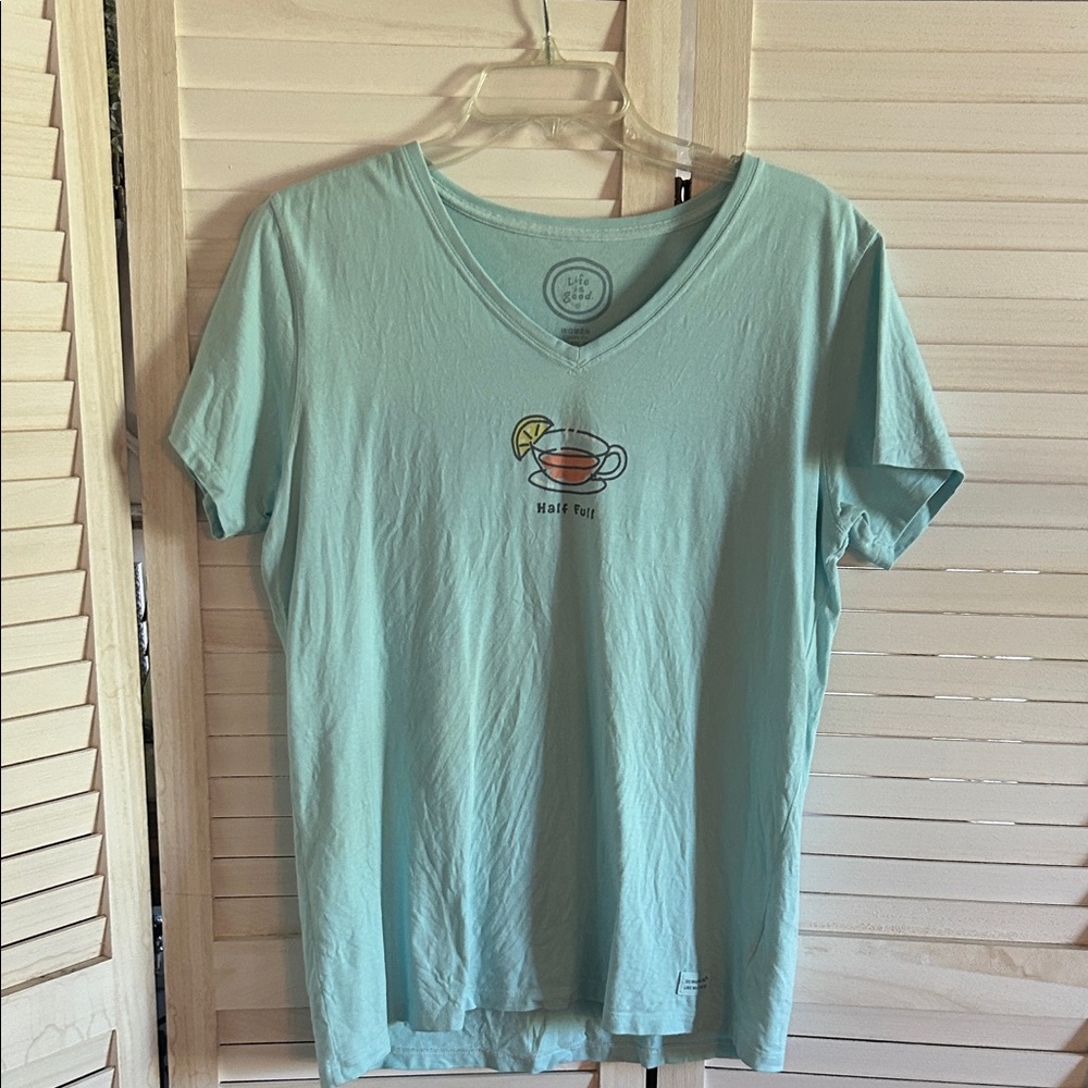 Life Is Good Sky Blue Women's Tee  Large